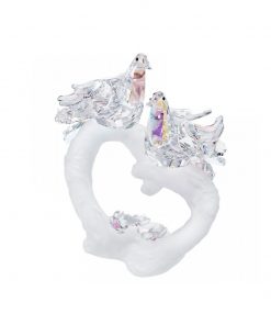 Eternal love krystaldekoration 2 elskende duer på et hjerte