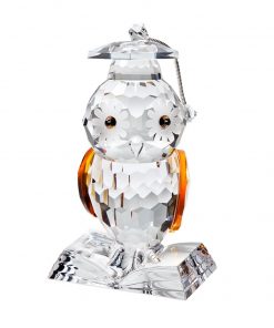 En ugle med studenterhue i Oxfordstil flad top og snor med dulle i enden