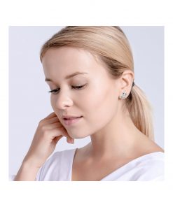Alternative view of ORION øreringe i rhodineret sølv og zirkonia sten