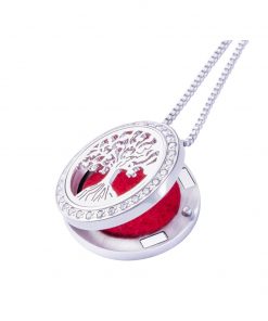 Alternative view of TREE OF LIFE halskæde i kirurgisk stål og kubisk zirkonia