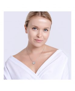 Alternative view of GEMINI HALO halskæde i kirurgisk stål og tjekkisk krystal