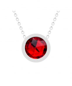 GEMINI HALO halskæde i kirurgisk stål og rød tjekkisk krystal