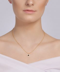 Alternative view of HONEYGON halskæde i forgyldt kirurgisk stål med tjekkisk krystal og zirkonia sten