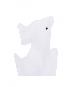 Alternative view of CHER øreringe i rhodineret sølv og rød zirkonia sten