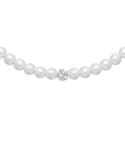 Velvet pearl halskæde (hvid)