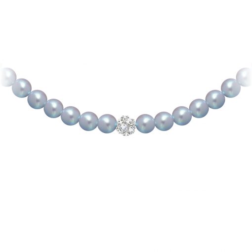 Velvet pearl haskæde (grå)