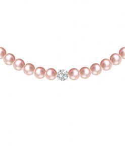 Velvet pearl halskæde (pink)