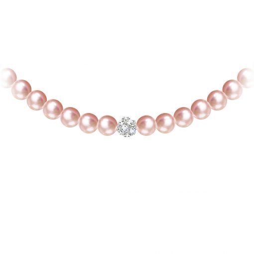 Velvet pearl halskæde (pink)