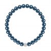 Velvet pearl armbånd (blå metallic)