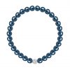 Velvet pearl armbånd (blå metallic)