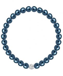 Velvet pearl armbånd (blå metallic)