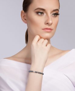 Velvet pearl armbånd (blå metallic) model