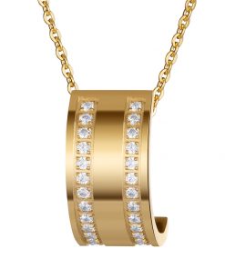 Mia halskæde i forgyldt kirurgisk stål og zirkonia sten