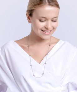 Modelbillede af gemini halskæde med blanke zirkonia sten