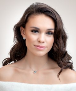 Alternative view of BABY FEET sølv halskæde (blå)