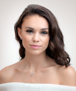 Alternative view of BABY FEET sølv halskæde (rosa)