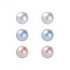 3x ørrestikker set, rød, blå og hvid - voks perler