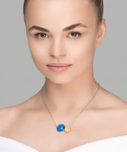 Alternative view of Flash halskæde i kirurgisk stål (Blå/Gul)