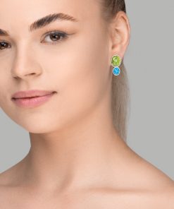 Alternative view of Flash øreringe i kirurgisk stål (Grøn/blå)