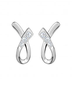 Infinite øreringe i sølv og kubisk zirkonia