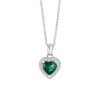 Velvet Heart sølvhalskæde med vedhæng i sølv med grønzirkonia sten