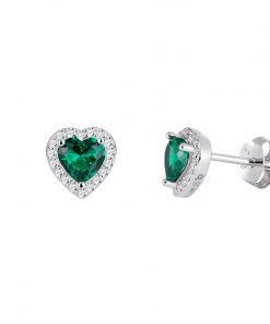Velvet Heart slv øreringe med grøn zirkonia sten