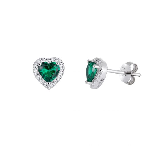 Velvet Heart slv øreringe med grøn zirkonia sten